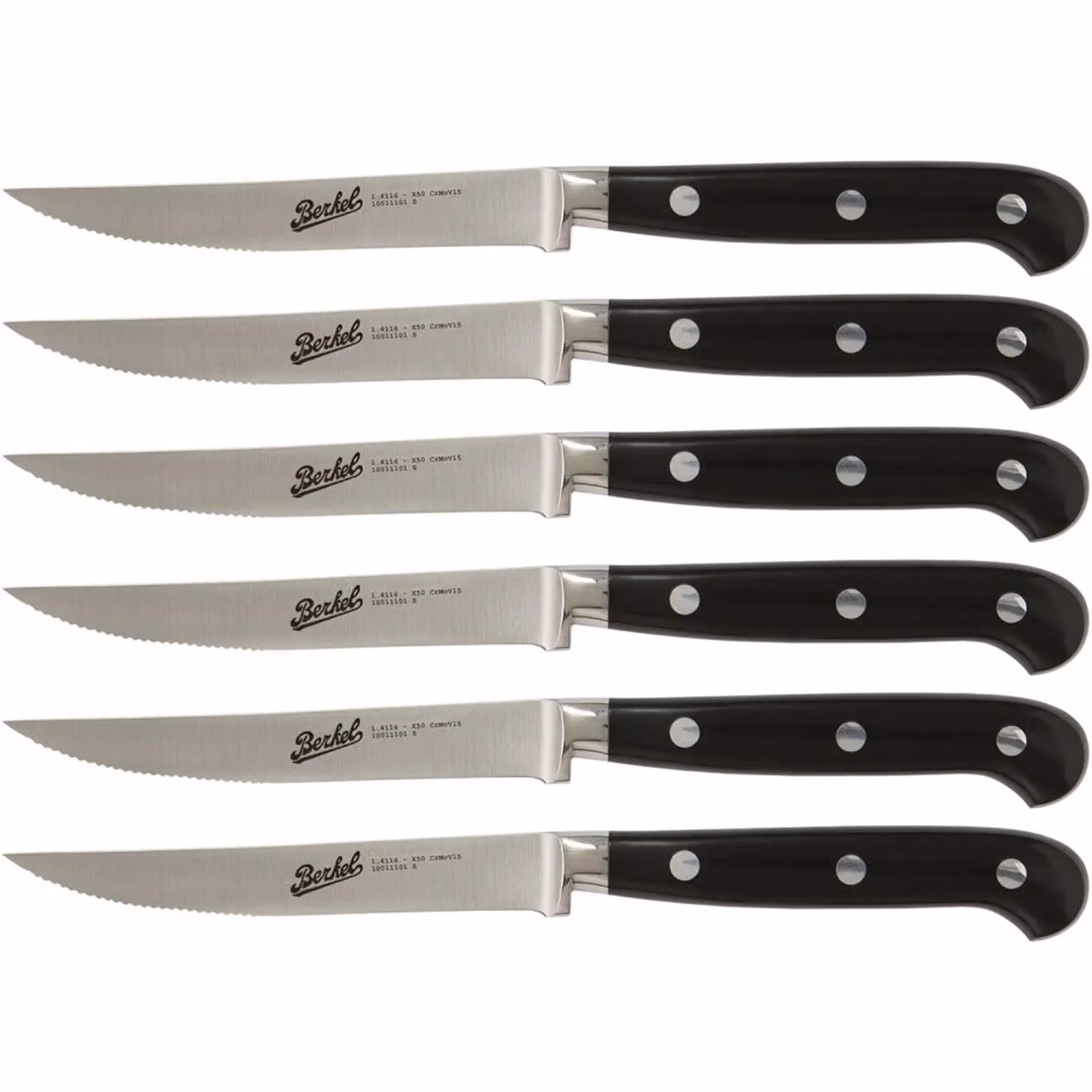 Set 6 coltelli bistecca lama seghettata, linea Adhoc di Berkel