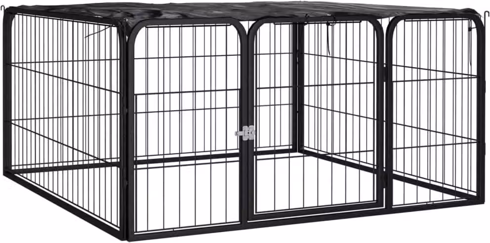 The Living Store Box per cani 4 pezzi nero 100x50cm acciaio verniciato a polvere