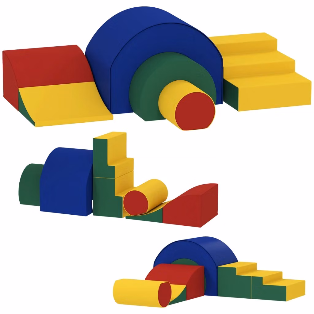 Set di 5 blocchi morbidi giganti in schiuma Xylo per lo sviluppo motorio e cognitivo, multicolore, L: 181 cm, P: 39 cm, H: 44 cm – 2