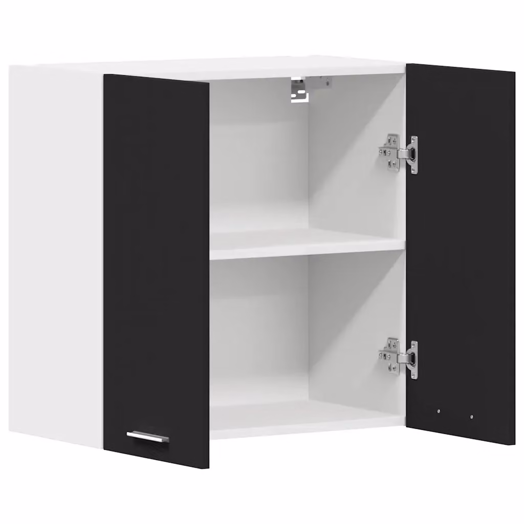 Mobile contenitore da parete HELLOSHOP26 per cucina e soggiorno, design moderno in legno composito nero opaco, L: 60 cm, P: 31 cm, H: 60 cm – 2