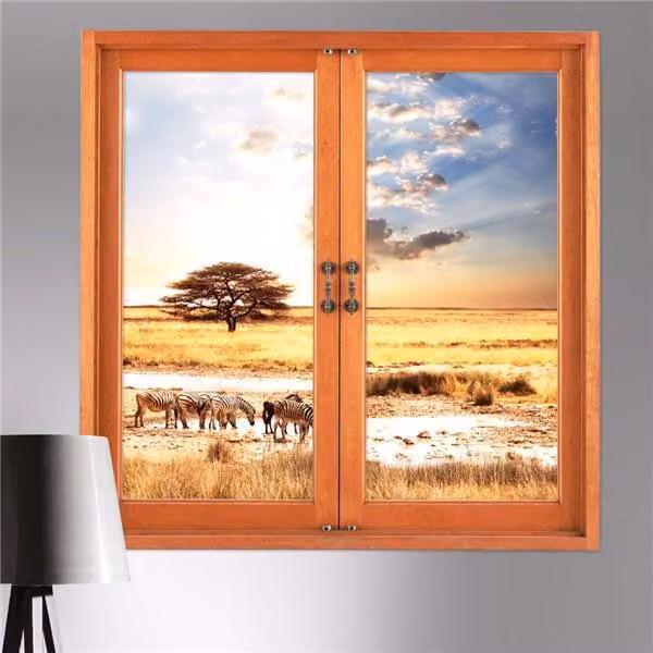 3D Decorazione murale 3D Arte finestra vista rimovibile Grassland Sticker Casa decorazione murale regalo