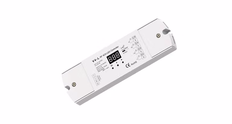 Ricevitore/dimmer LED wireless DOTLUX Tecnologia Fusion con funzione stand-alone integrata 4x5A 12-24V DC per strisce LED multicolore