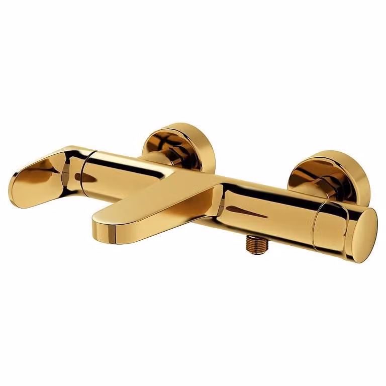 Miscelatore da parete per vasca INVERTO, leva, oro + maniglia (S951-284)