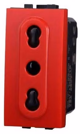 Presa bipasso compatibile Bticino Livinglight 2P+T 10/16A 250V colore rosso