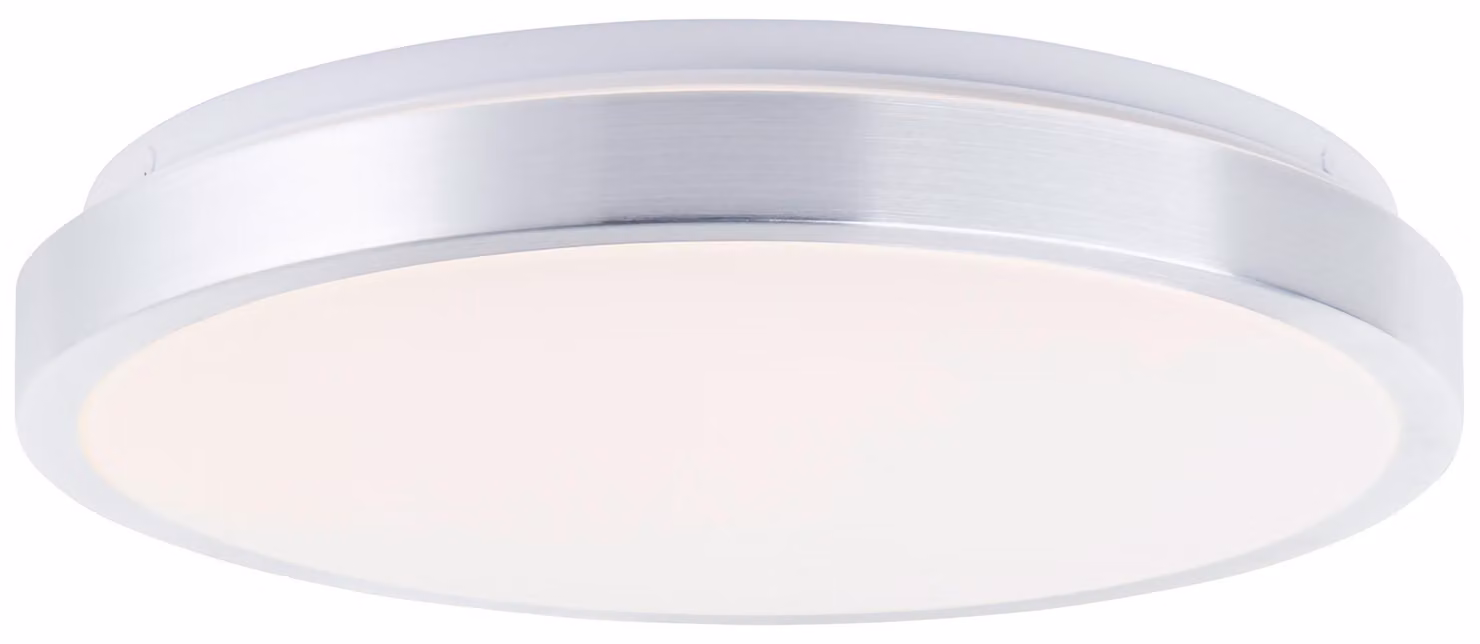 Brillante Livius LED a parete e a soffitto 33cm 24W Bianco caldo Nichel Alluminio Bianco G80561A21