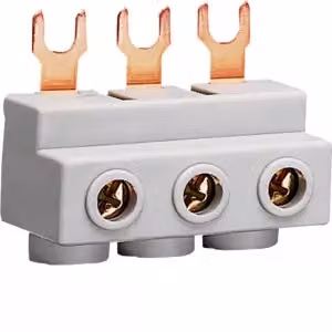 Morsetto di collegamento per interruttore magnetotermico a 3 poli, 63 A, collegamento a forcella, 10 mm²