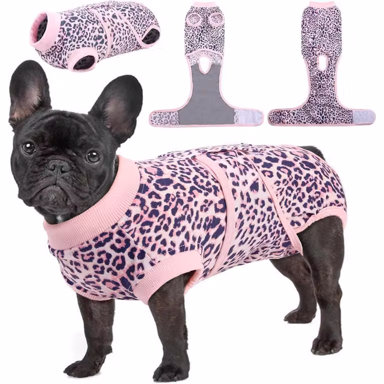 Body per cani post-operatorio, traspirante, colore rosa