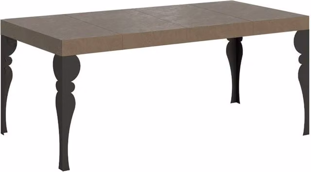 Tavolo Allungabile Moderno Paxon Premium Colore Beige con Telaio Antracite L/P/H: 90 x 90-246 x 77 cm