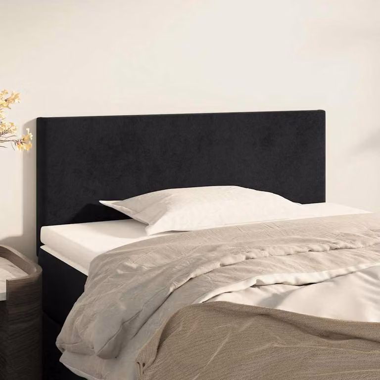 Testiera per letto vidaXL in velluto nero con pannello imbottito L: 100 cm, P: 5 cm, H: 78-88 cm