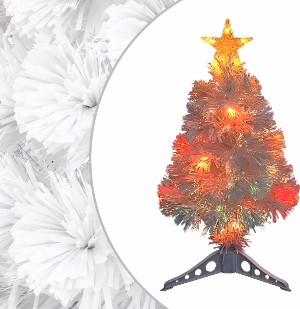 Maison Exclusive - Albero di Natale artificiale con luci, bianco, 64 cm, fibra di vetro