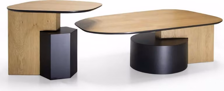 Rechteckige Designer Couchtische 2x Sofatische 2-tlg modern fürs Wohnzimmer