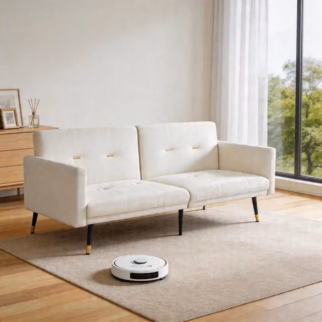 Divano Letto 2 in 1 Pieghevole con Schienale Regolabile ¨C MINIMAL ¨C Beige