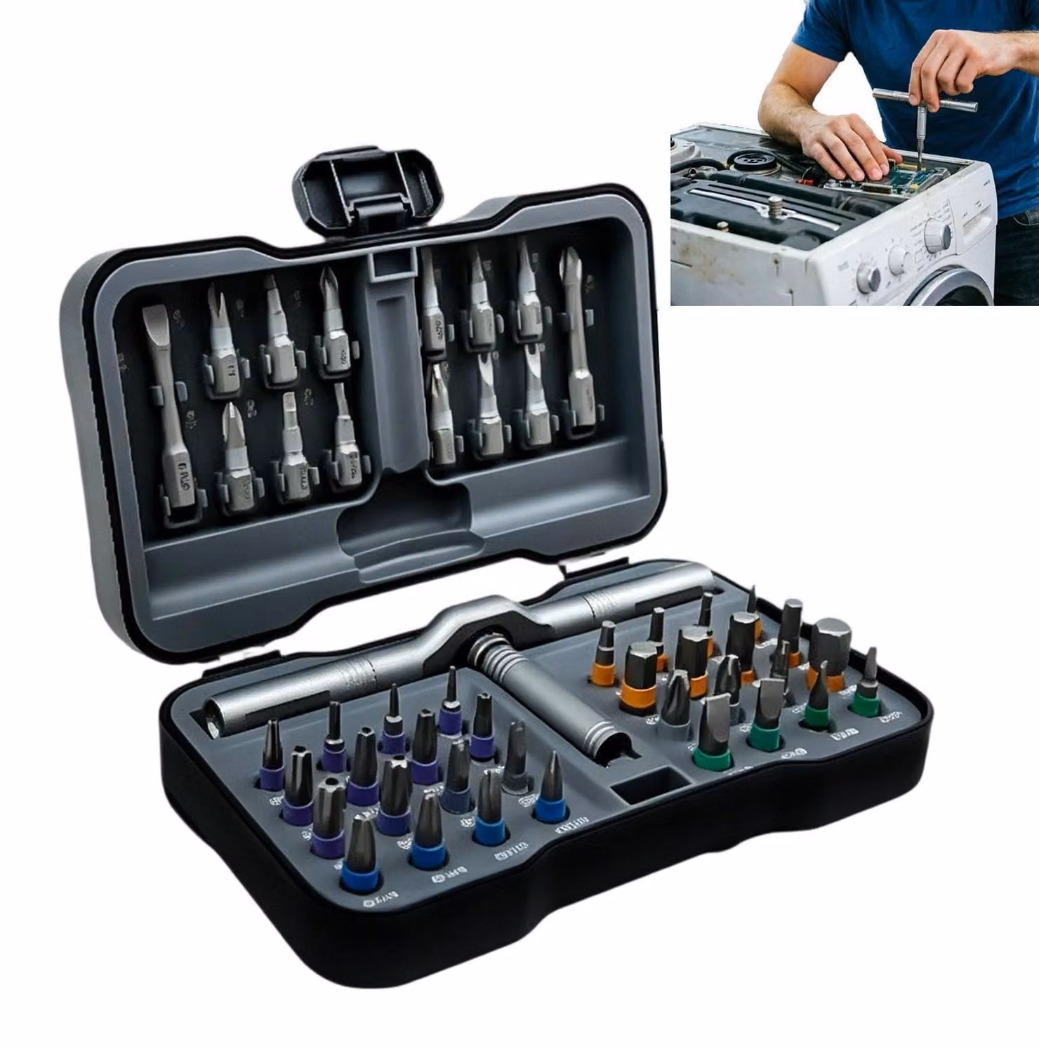 Solidchoice - Set di cacciaviti di precisione - Kit di utensili a manico a T, 46 pezzi
