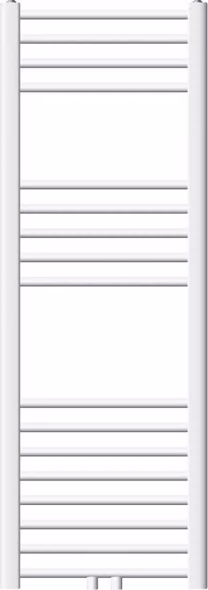 LuxeBath radiatore da bagno 400 x 1200 mm - bianco - curvo con attacco centrale - radiatore di design scaldasalviette asciugacapelli, senza elemento riscaldante