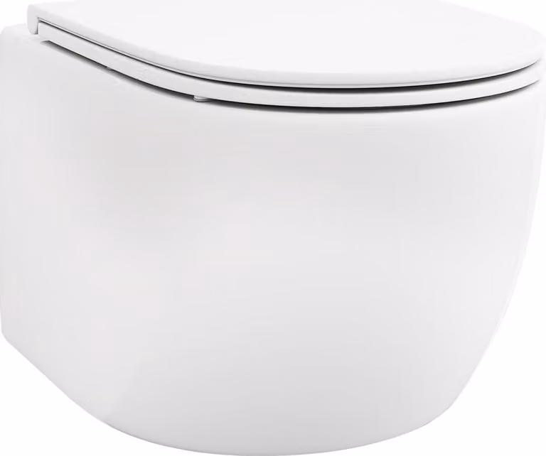 COSTWAY WC sospeso senza bordo, vaso sospeso in Vetroceramica con sedile, sistema a doppio scarico, chiusura ammortizzata, materiale di installazione, vaso sospeso bianco 52,5x36x36cm