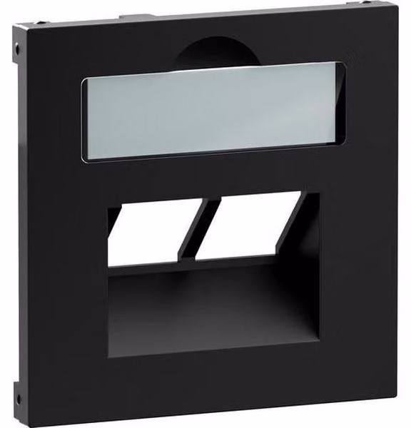 Copertura Legrand SEANO 2x RJ45 per prese dati Metz, Telegärtner e Rutenbeck, con campo di etichettatura, nera, 765359