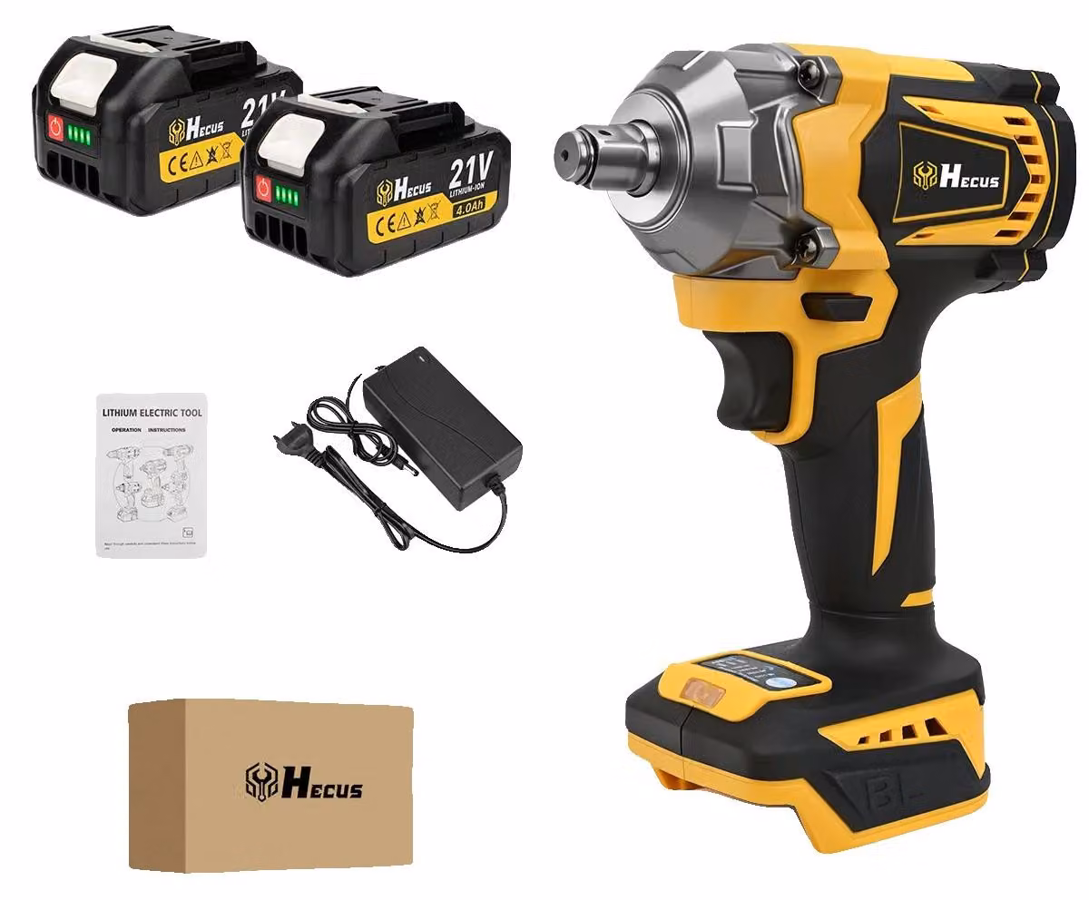 Avvitatore a impulsi, coppia di 1200 N.m, motore brushless, 2 batterie, spina EU da 100V-240V