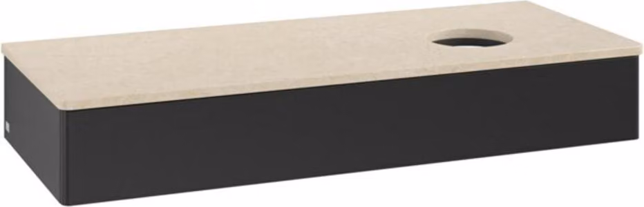Mobiletto V&B senza struttura frontale, con illuminazione Antao 120x19x50cm, WBP colore botti., blu m Lac