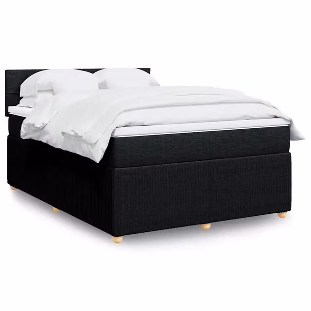 Giroletto a Molle con Materasso Nero 160x200 cm in Tessuto 3289809
