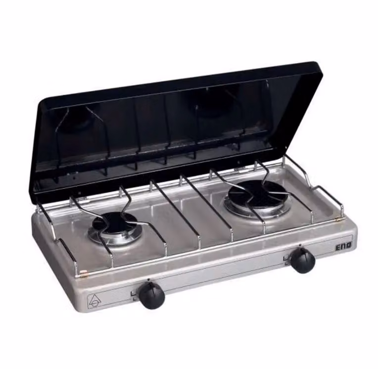 Fornello Xtrem 2 fuochi grigio in acciaio inox per modulo Enò