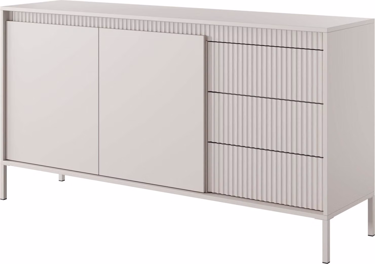 Credenza FURNLUX Sensation White 153 cm / Colore principale: Beige / Dimensioni: 153 x 81 x 39 cm