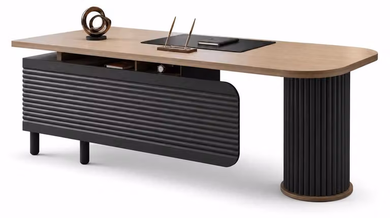 Scrivania da ufficio in stile moderno, design elegante, color beige
