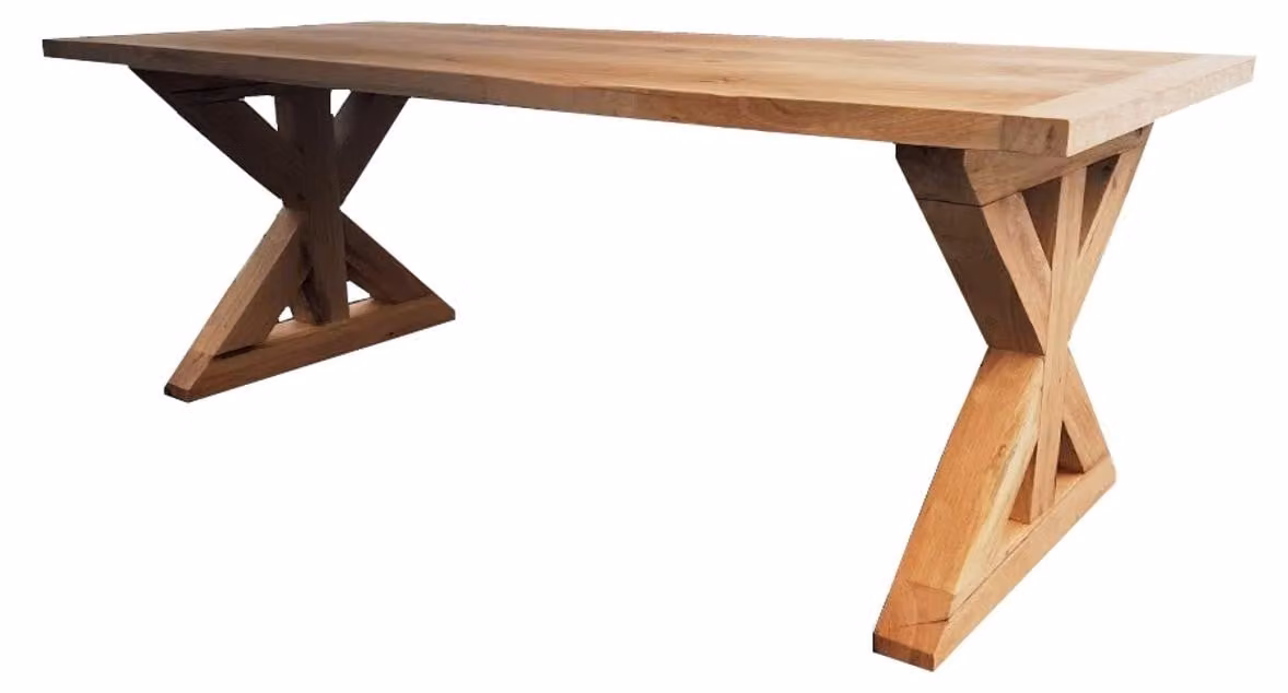 Casa Padrino tavolo da pranzo in legno massiccio - rovere - 200 cm x 100 cm x H78 cm - Versione pesante