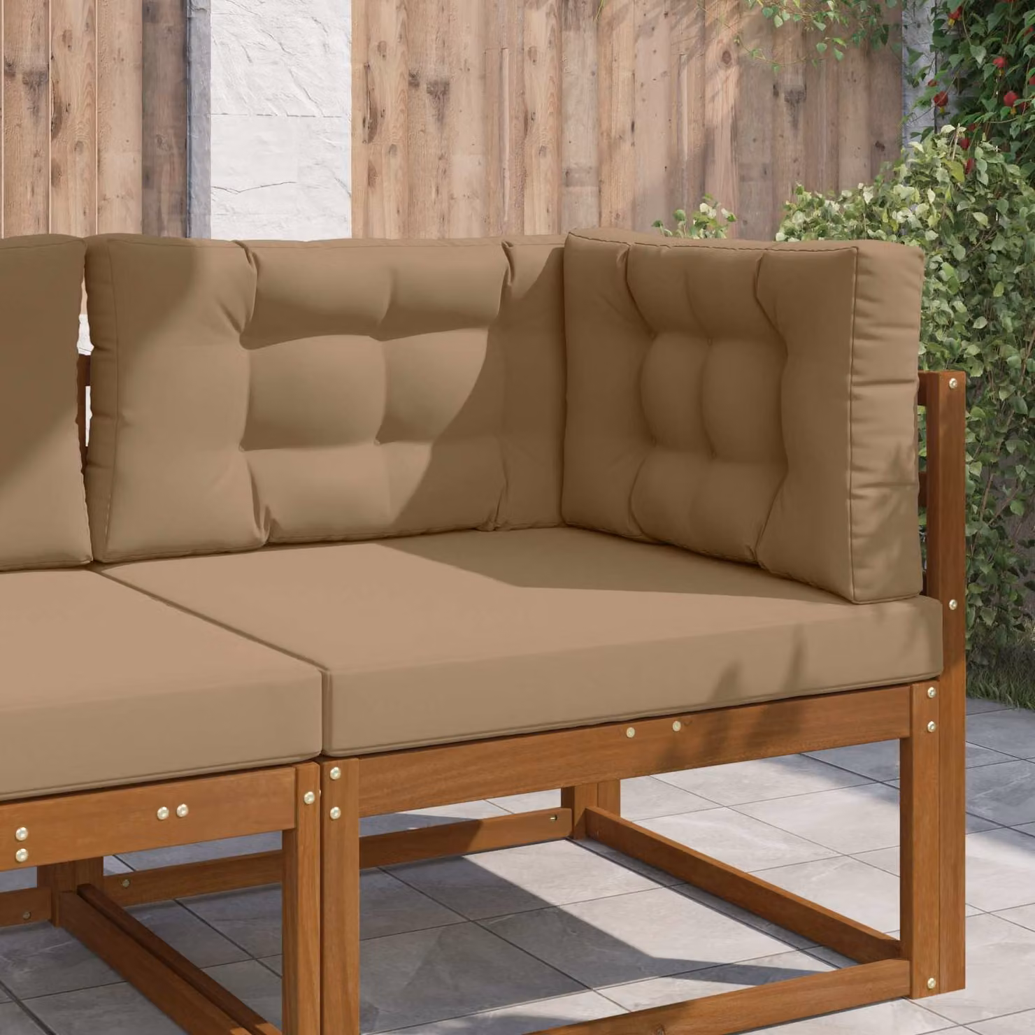 Cuscino quadrato per divano da esterno vidaXL in poliestere, Grigio/Beige, 80 x 80 cm