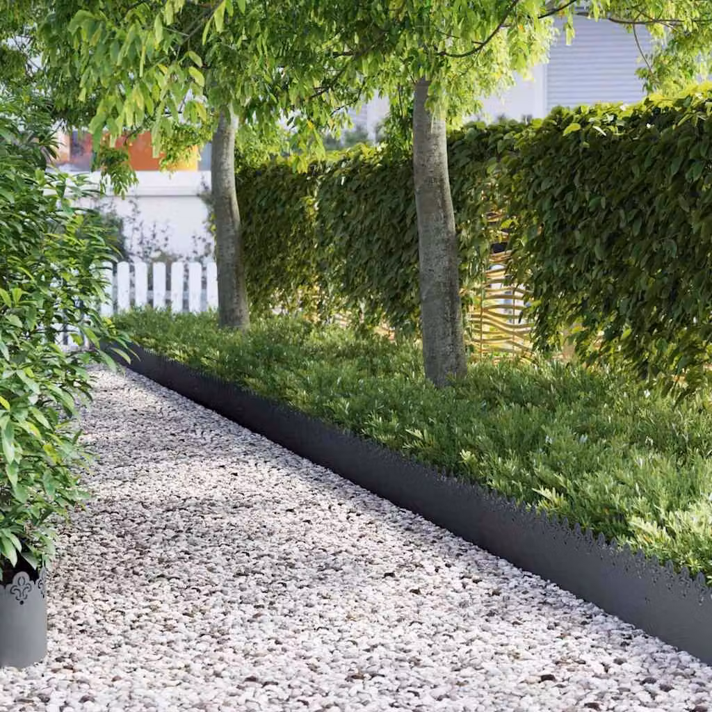 Bordure per prato 30 pcs Antracite 103 x 0,05 x 22 cm Acciaio