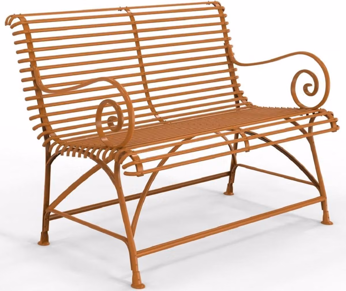 Casa Padrino Panca da giardino liberty 120 x 60 cm - Vari colori - Panca da giardino e patio in ferro battuto con schienale e braccioli - Mobili da giardino e patio liberty