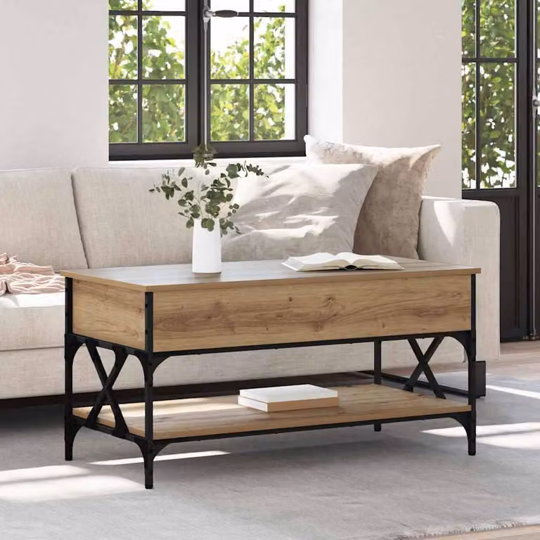Maison Exclusive - Tavolino Artisan in rovere 100 x 50 x 50 cm Materiale ligneo
