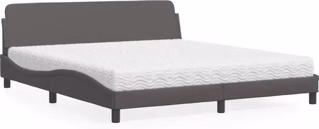 Letto con Materasso Dover vidaXL in Similpelle Grigio L/P/H: 180 x 200 x 185 cm – 2