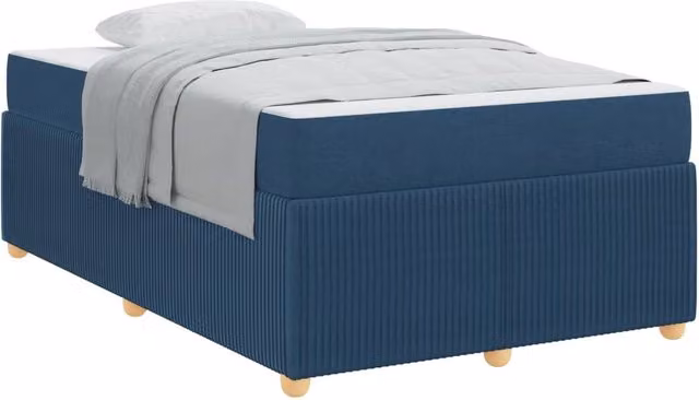 Letto matrimoniale | Letto per adulti | Struttura del letto con materasso Blu 120 x 190 cm Tessuto
