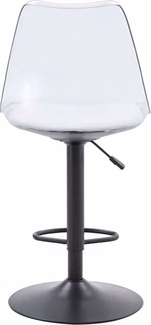 Set di 2 sgabelli da bar regolabili 45,7 x 53,3 x 120 cm nero trasparente, girevoli 360°