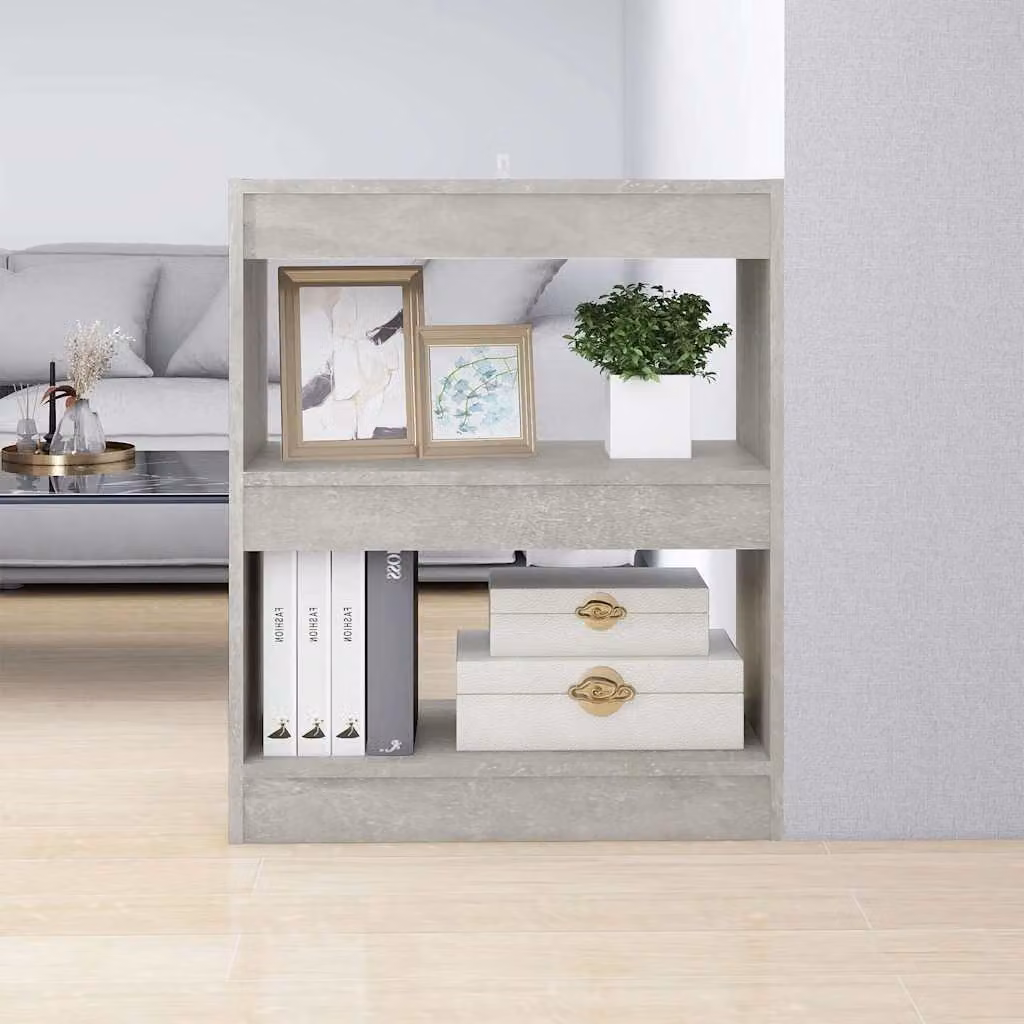 Libreria e divisorio vidaXL in legno e MDF grigio opaco L 60 cm, P 30 cm, H 72 cm