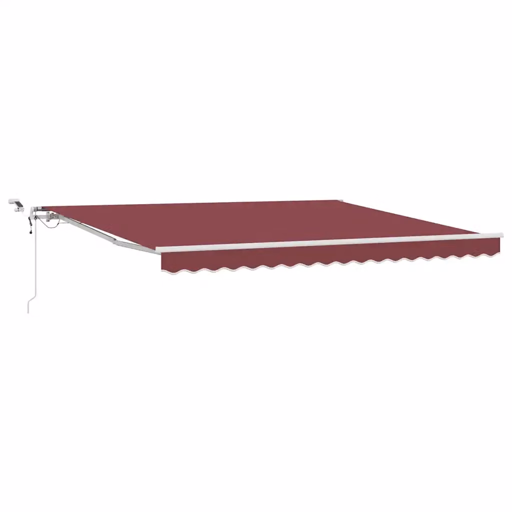 vidaXL Tenda da Sole Retrattile Automatica con LED e Telecomando, Rosso e Bianco, L 400 x P 300 cm – 2