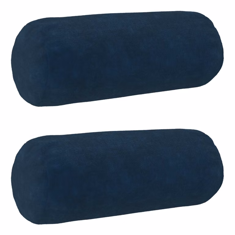 vidaXL Cuscino con cuscino HEERLEN 2 pz Blu Fleece in microfibra