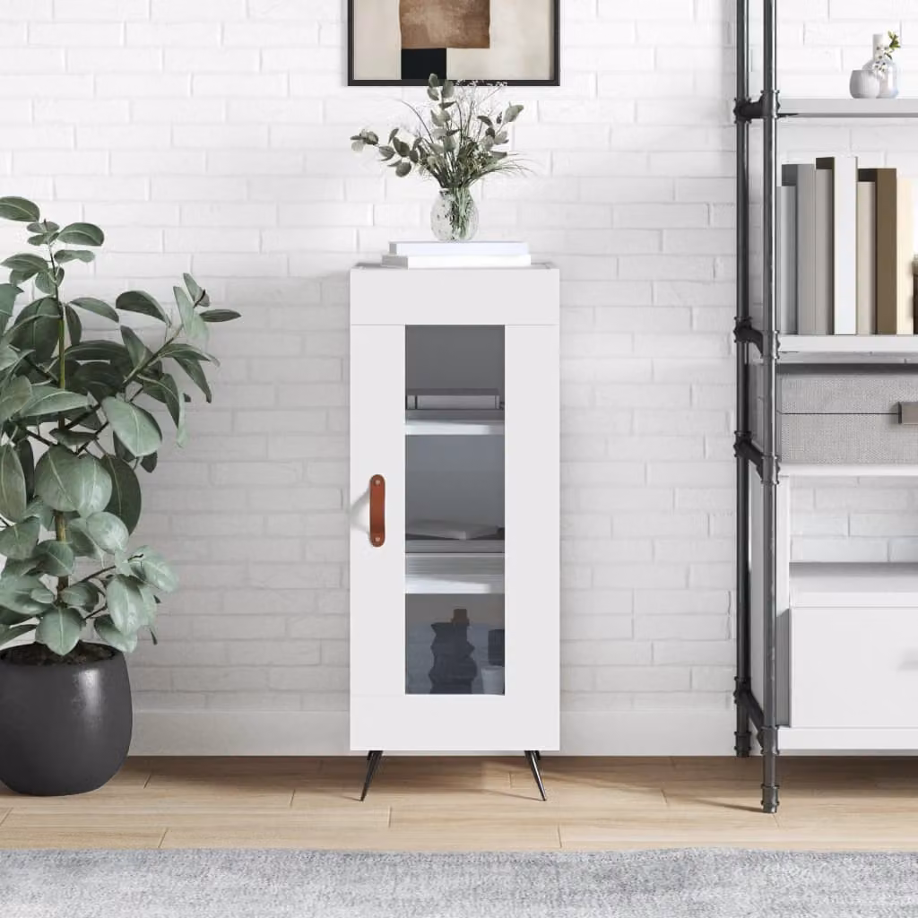 Credenza bianca vidaXL a parete in legno e metallo L/P/H: 34,5 x 34 x 90 cm