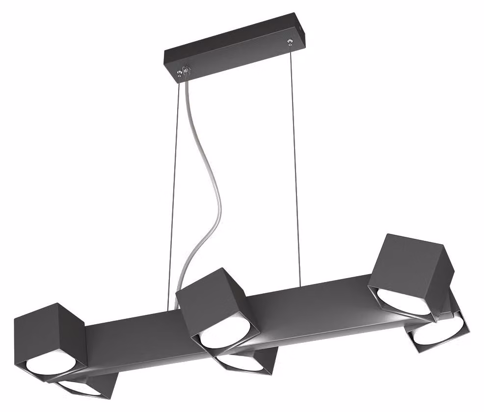Sospensione Moderna Rotation Metallo Grigio Antracite 6 Luci Gx53