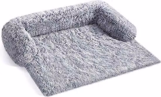 Cuccia per cani di grandi dimensioni, realizzata in peluche, coperta per cani, cuccia per cani, cuscino per cani, protegge da eventuali danni, adatta a cani di taglia media o grande, dimensioni 110 x 95 x 18 cm, colore grigio
