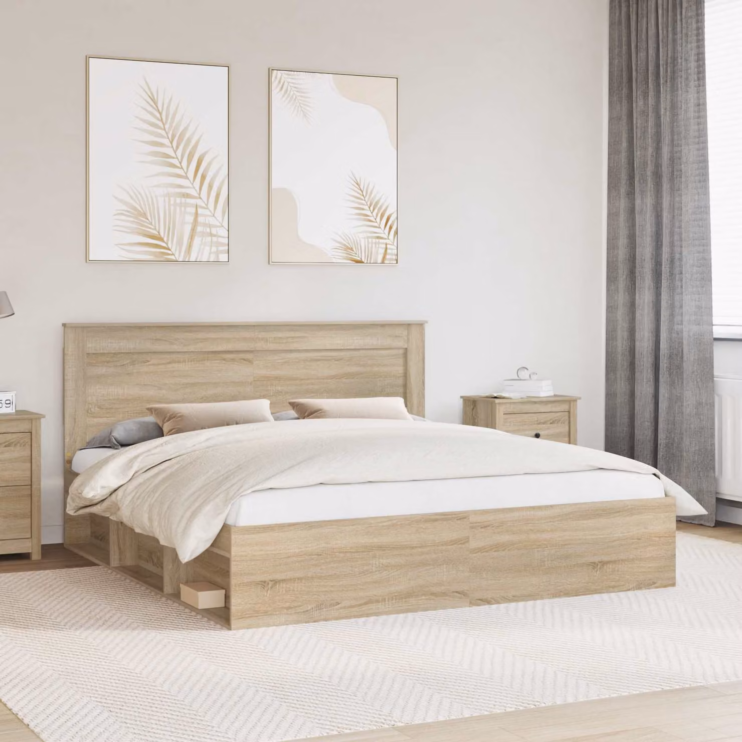 vidaXL Struttura del letto Rovere Sonoma 200 x 200 cm