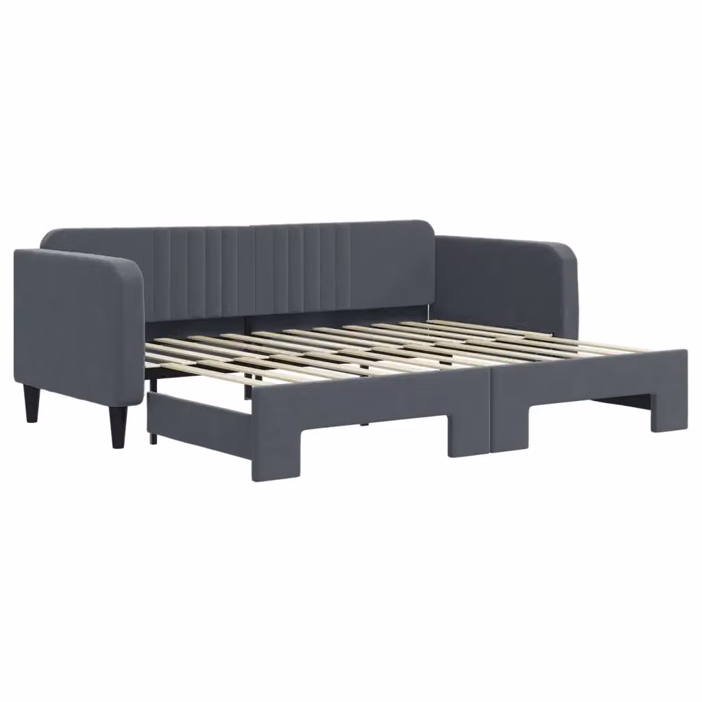 Divano Letto con Letto Estraibile vidaXL in Velluto Grigio per Soggiorno e Camera da Letto L/P/H: 223 x 90 x 75 cm – 2