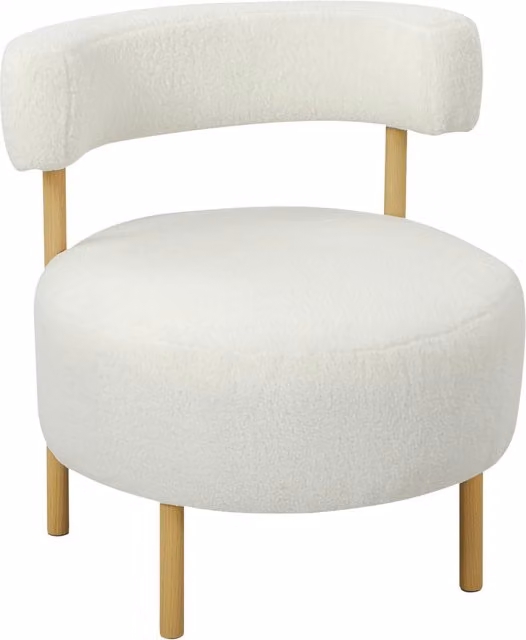 Poltrona Minimal in tessuto bouclé color crema L 67 cm, P 67 cm, H 71 cm