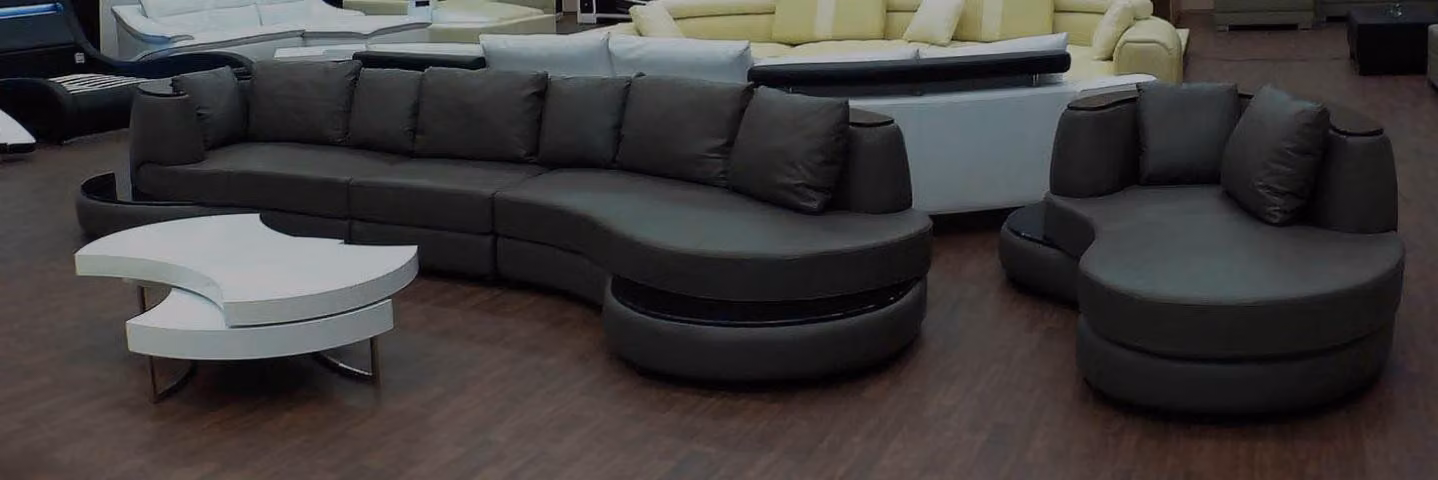 Designersofa Ecksofa Wohnlandschaft Rundsofa Ledersofa Couch Sofa U-Form PR-S