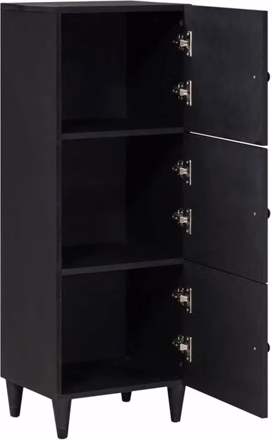 Armadio da stoccaggio moderno DESIGN IN con ante a battente multicolore e nero, in legno di mango, L: 40 cm, P: 33,5 cm, H: 110 cm
