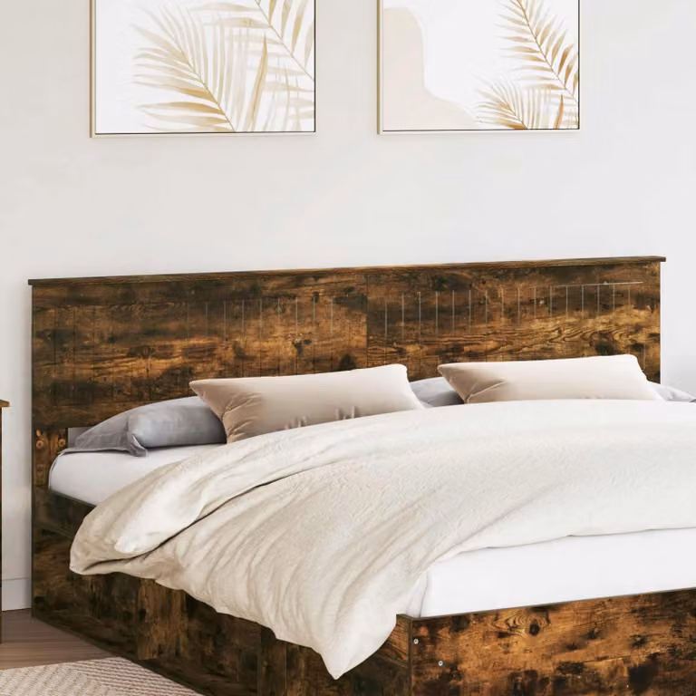 Testiera per letto vidaXL in legno ingegnerizzato rovere fumé marrone L: 203 cm, H: 90 cm, P: 35 cm