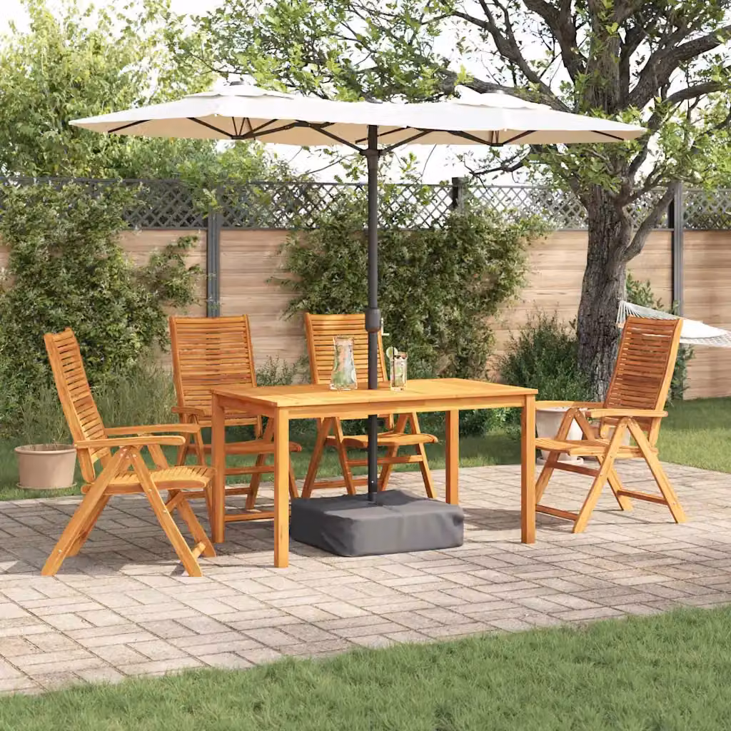 Set da pranzo per giardino e terrazzo vidaXL in legno di acacia oliato marrone, 5 pezzi