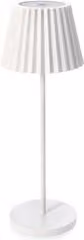 Lampada da tavolo Bizzotto Artika in metallo bianca con luce bianco caldo IP54 H: 36 cm, L: 12,5 cm