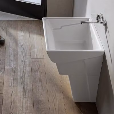Lavatoio da appoggio in ceramica Messico Ceramica Dolomite bianco L: 60 cm, P: 50 cm, H: 39,5 cm – 2