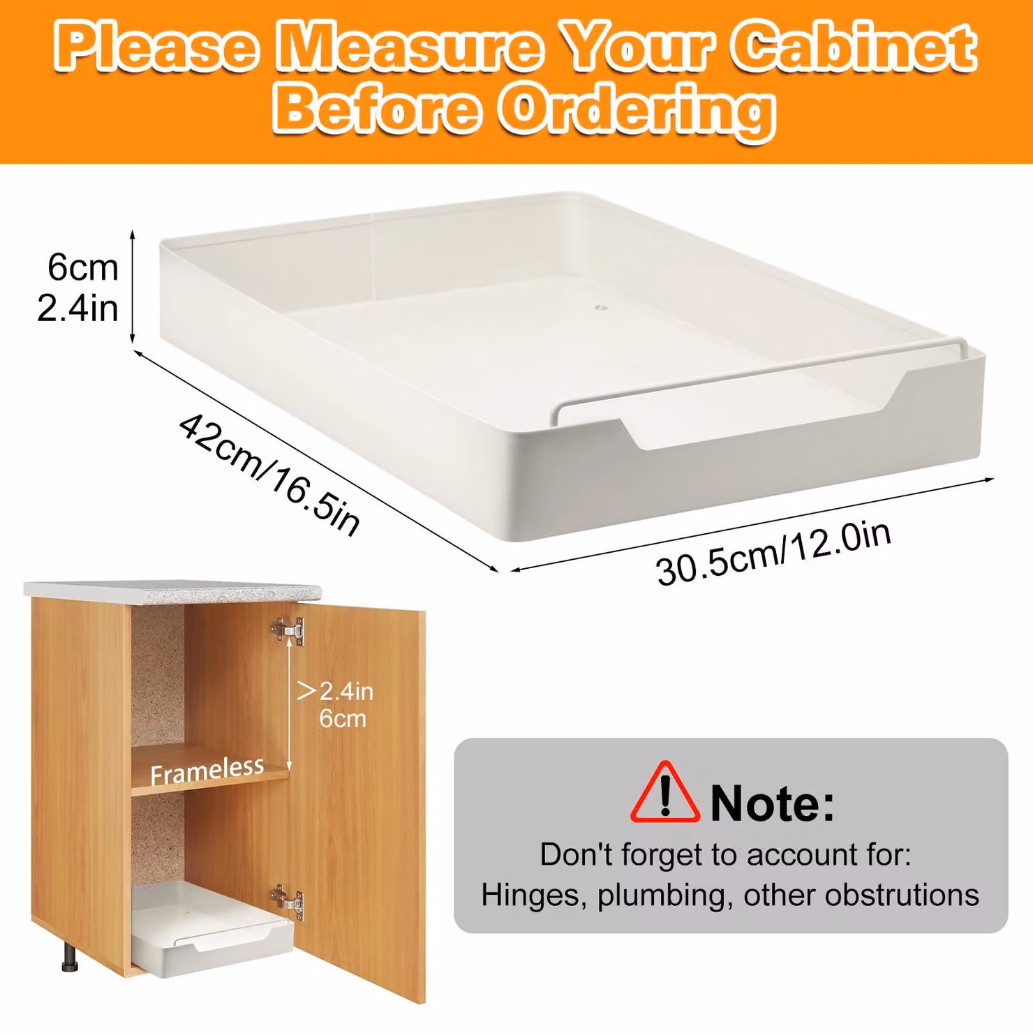 Organizzatori per la cucina - Cassetto estraibile per la conservazione - Confezione da 1 - Impilabili - Dimensioni regolabili - Plastica - Contenitore per spezie